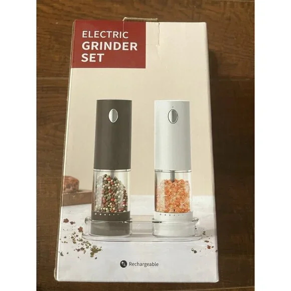 Electric Salt & Pepper Grinder Set Rechargeable Salt and Pepper Mills W 6 Level - Picture 9 of 10